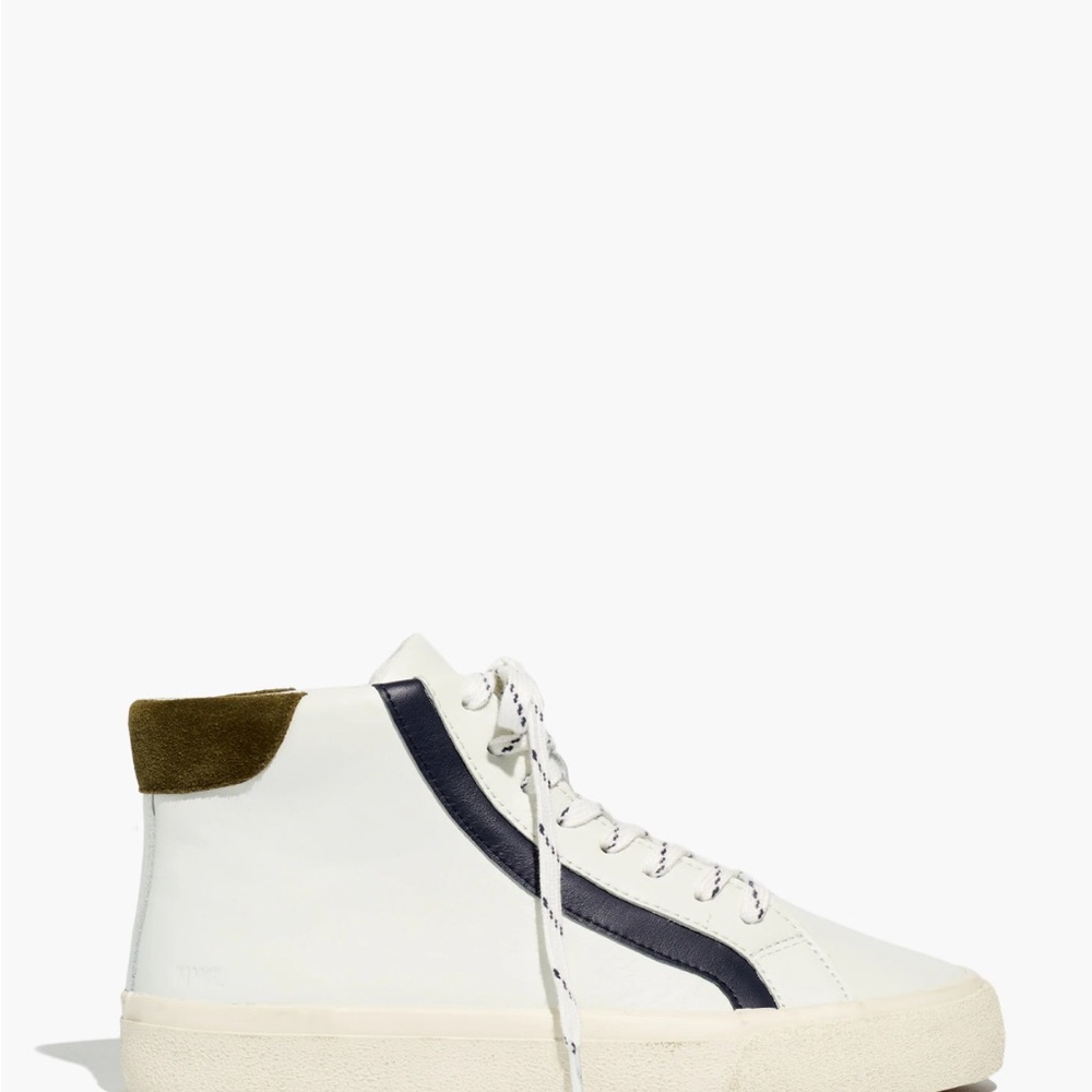 Madewell sidewalk high top sneakers colorblock leather. Women’s size 7.5 - Picture 2 of 13